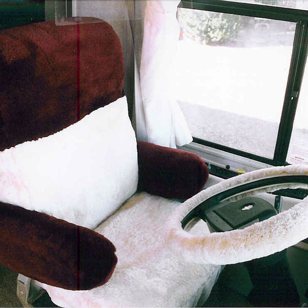 thumbnail image 2 of Ys Synthetic Sheepskin Seat Covers – Set Of 2 Front Bucket Covers (Black) 2 of 6