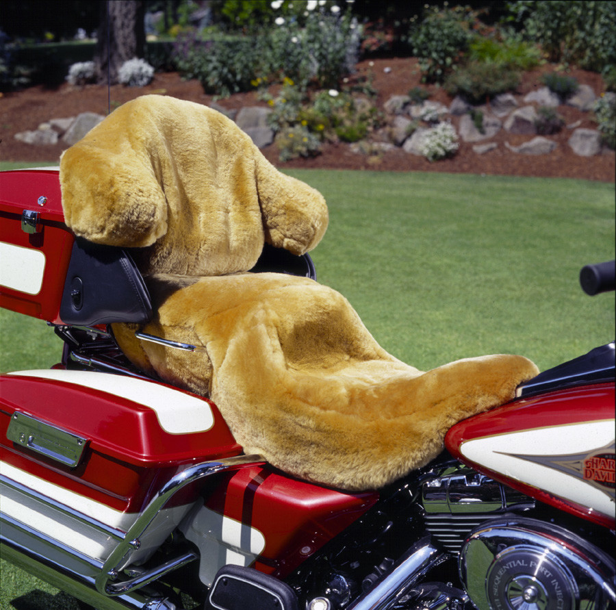 Longwool Sheepskin Motorcycle Seat Cover - Light Colors