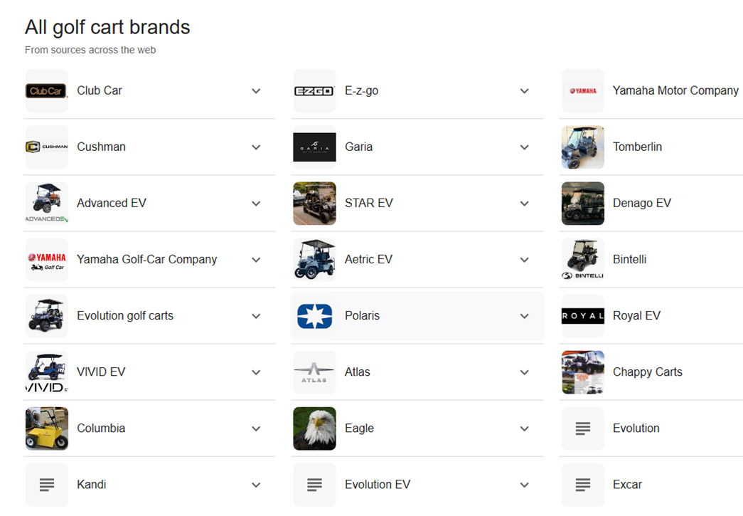 Golf Cart Brands