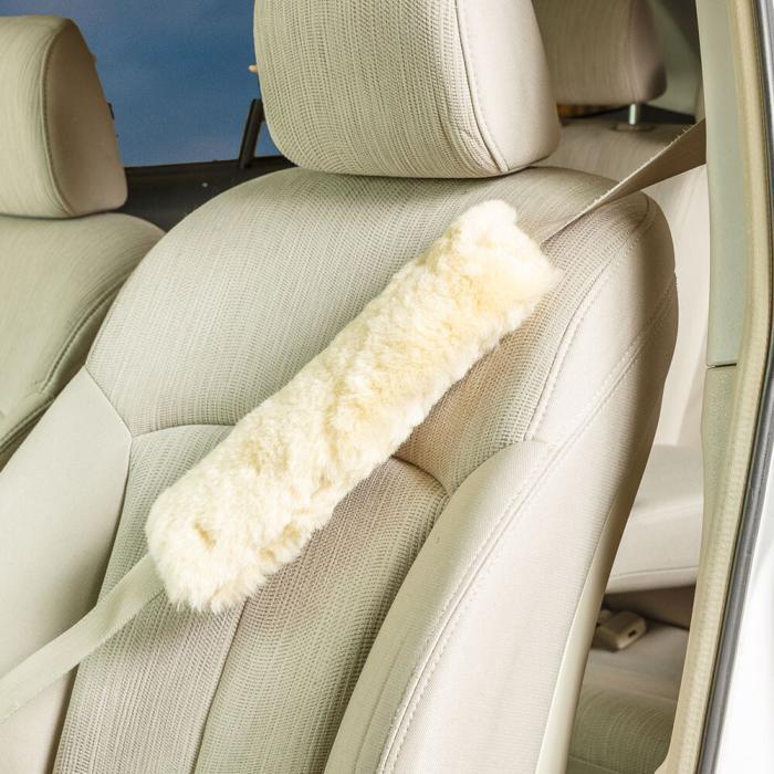 Sheepskin Seat Belt Cover Gobi