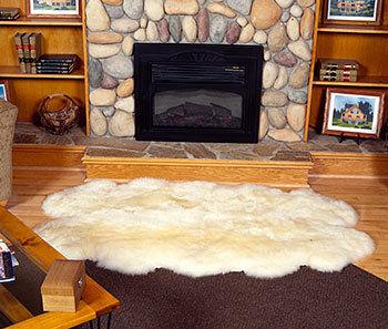 Real Sheepskin Rug Grey Tipped – 2x3 Ft Lambskin, Luxury Cowhides, Indoor/Outdoor