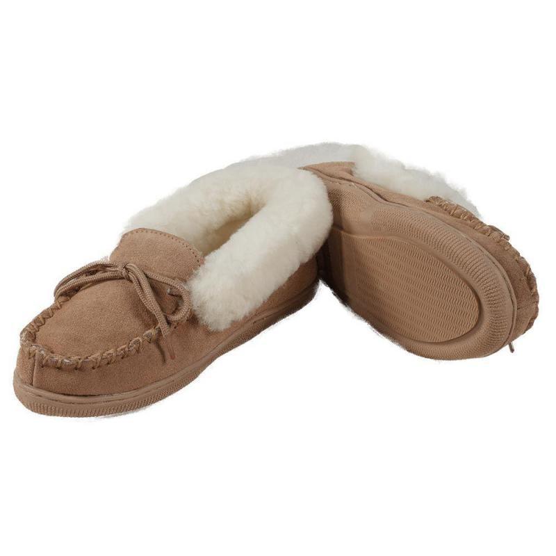 childrens sheepskin moccasin slippers