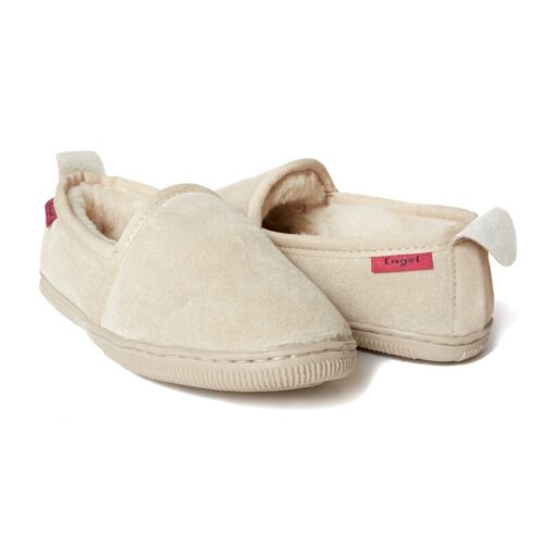 SLIPPER IN LIGHT BEIGE CALFSKIN MIX CHAIN BASE