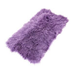 Tibetan Lambskin Throw Rug Plum